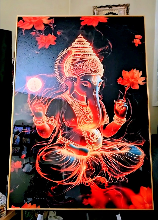 Ganesha Crystal Porcelain Painting