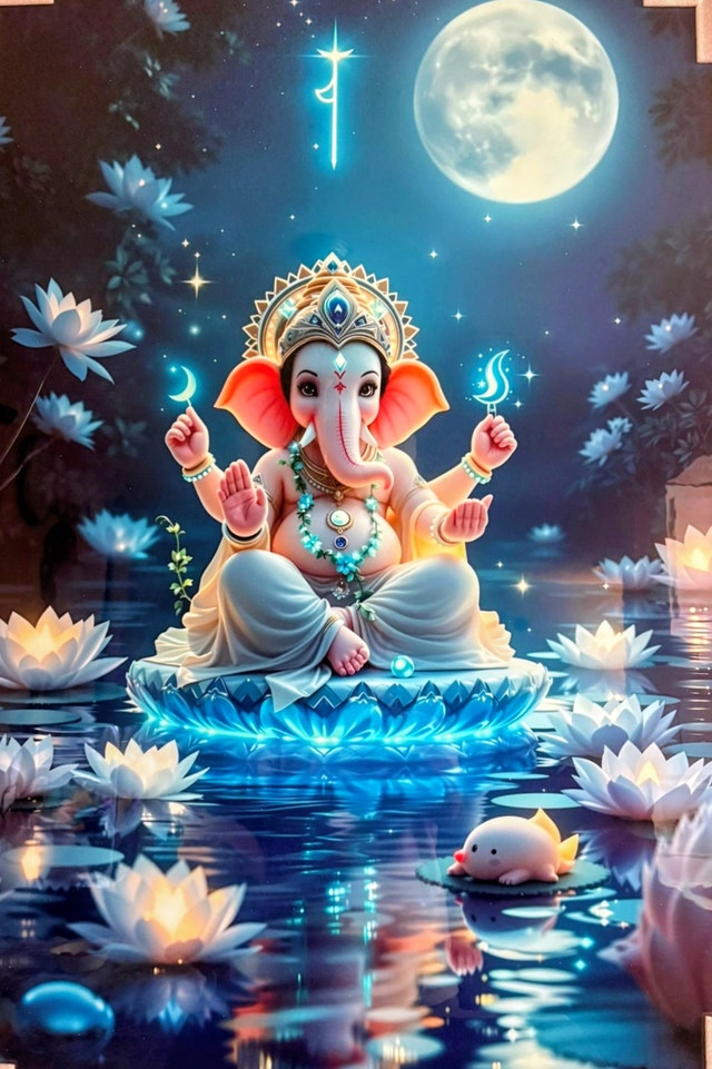Ganesha Crystal Porcelain Painting - photo 2