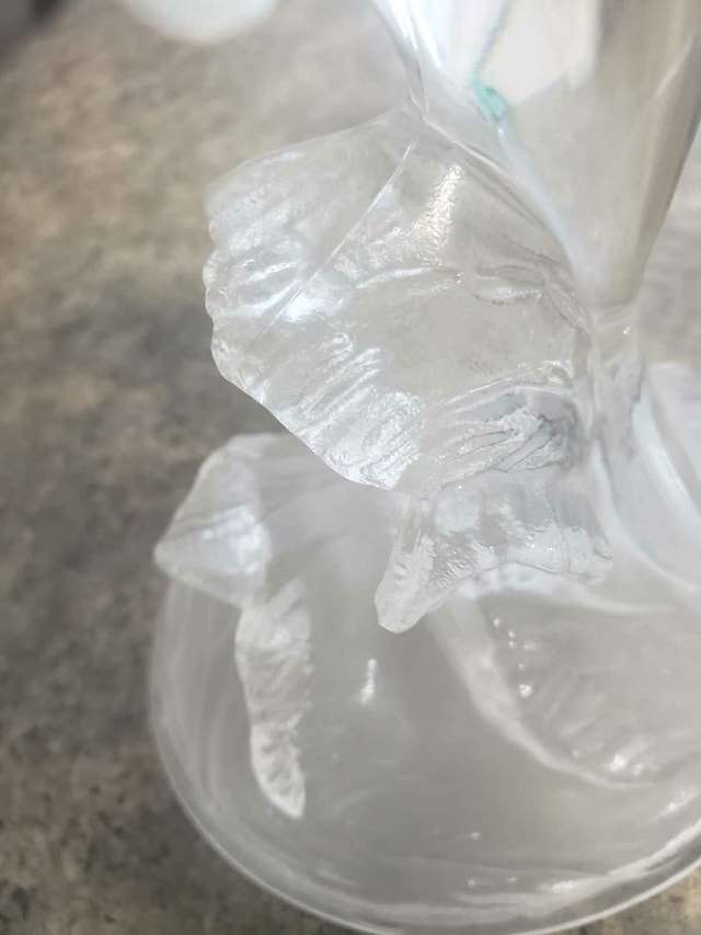 Vintage Clear Art Glass Dolphin Figurine - Nautical Decor - photo 3