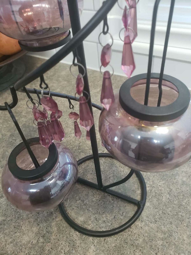 Elegant Spiral Tea Light Candle Holder - Amethyst Purple - photo 2
