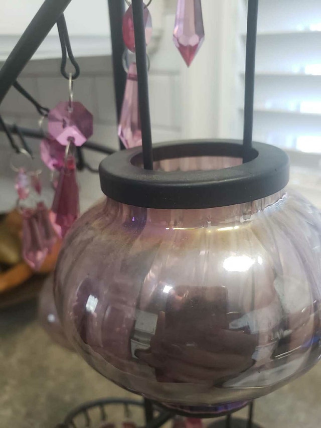 Elegant Spiral Tea Light Candle Holder - Amethyst Purple - photo 3