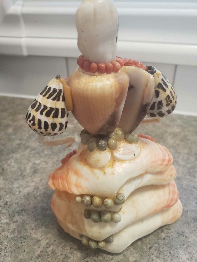 Vintage Handmade Shell Art Doll Figurine - Spanish Dancer - photo 3