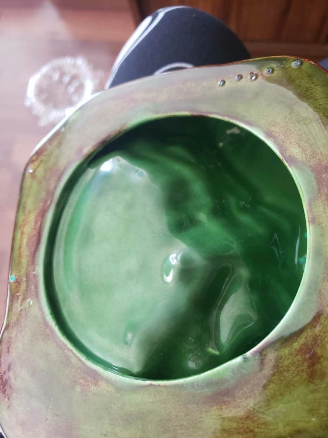 Vintage Mid-Century Modern Iridescent Polar Bear Trinket Dish - photo 4