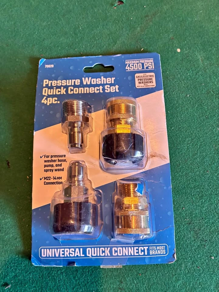 4-piece pressure washer quick connect set