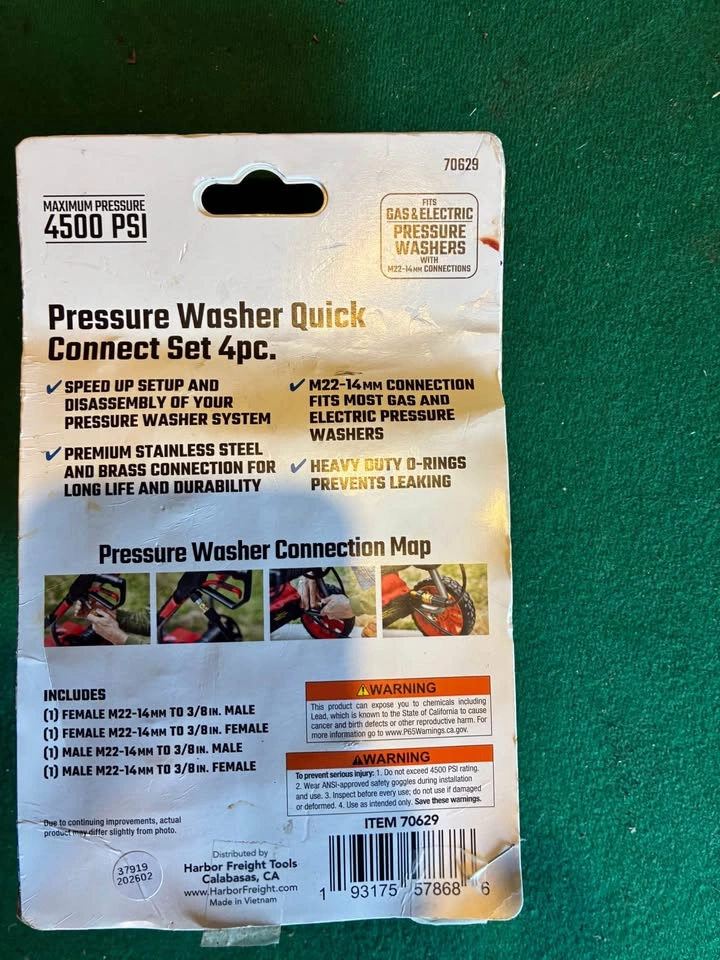 4-piece pressure washer quick connect set - photo 4