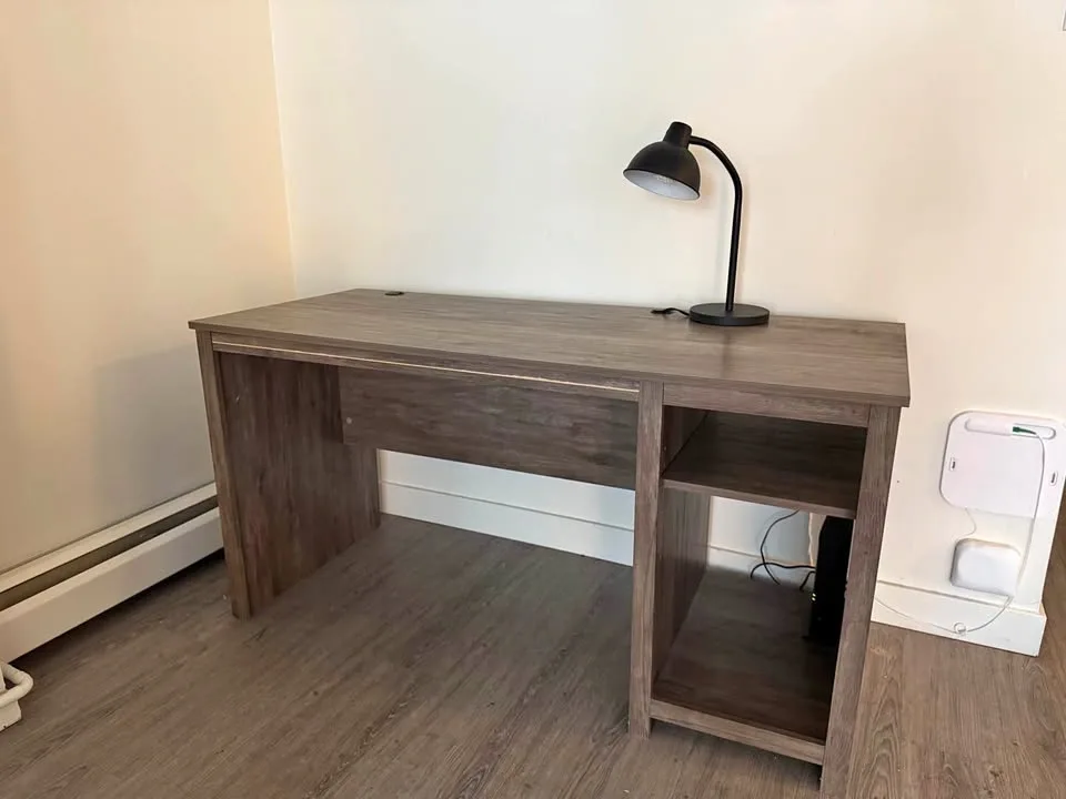 Sonoma Home Office Desk - 56-in - Drifted Gray w/ Lamp