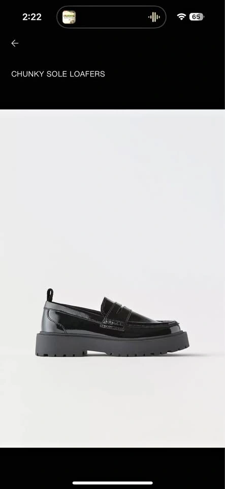 Black patent loafers