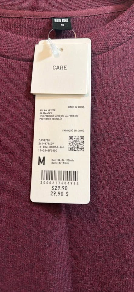 Uniqlo Long Sleeved Shirt Maroon/Wine Womens - photo 2