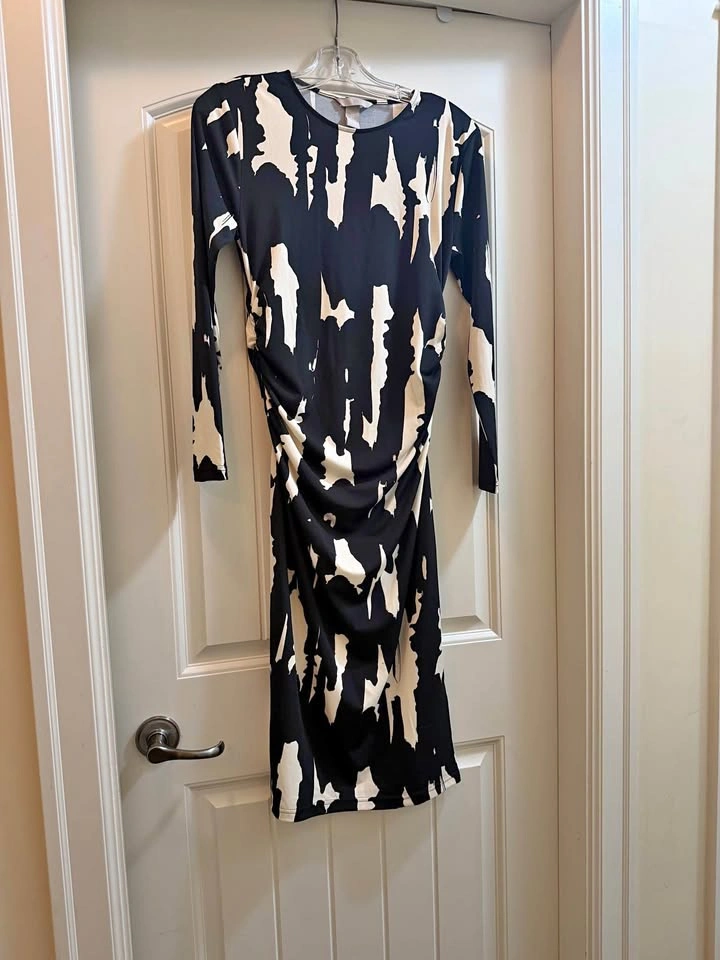 Dress Black and White Print