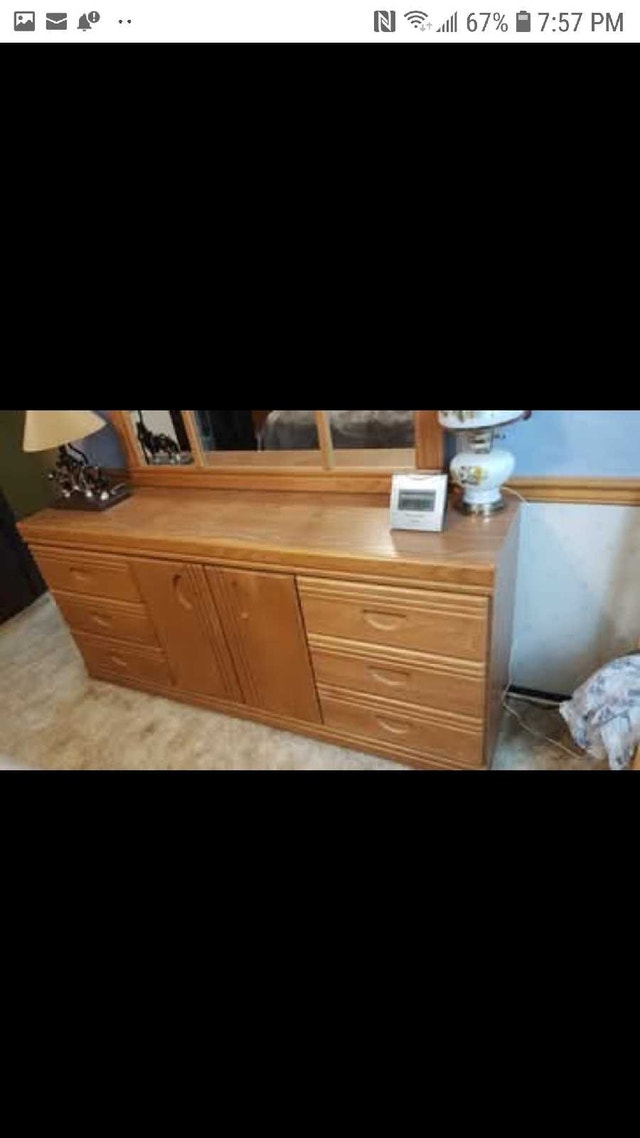 Oak Dresser with Mirror, Solid Wood - photo 2