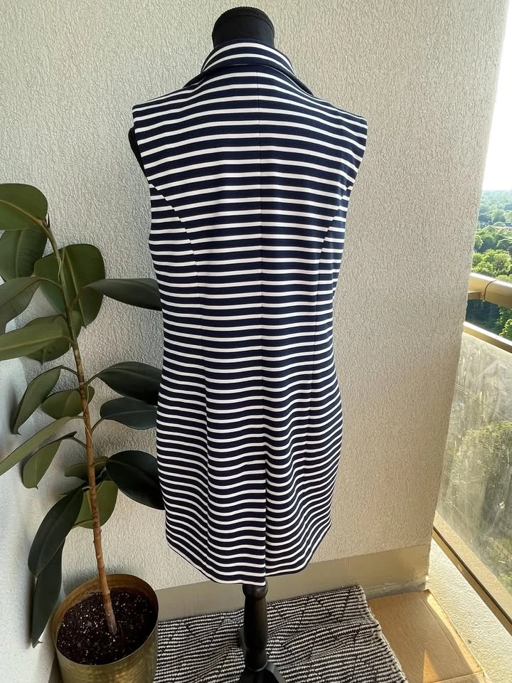 Size 12, Hotline Striped Double Breasted Longline Vest - photo 5