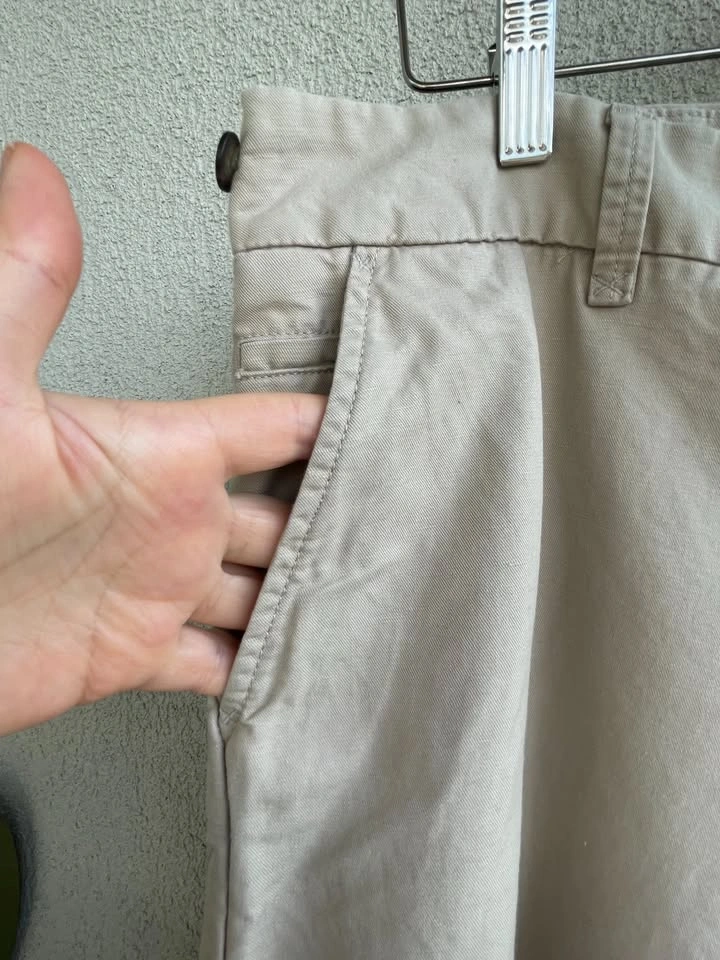 Size 16, Gap Beige Wide Leg Cropped Pants Linen Cotton Blend - photo 3