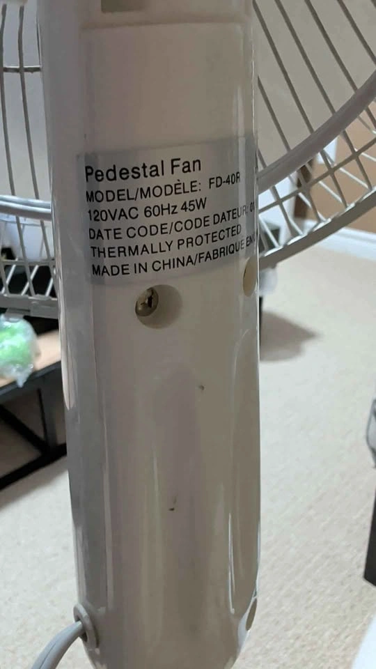 16" White Pedestal Stand Fan – Good Condition - photo 2