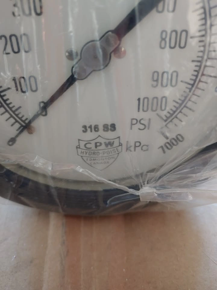 4.5" 1000 PSI Panel Mount Gauge, 1/4" Connection - NOS - photo 2
