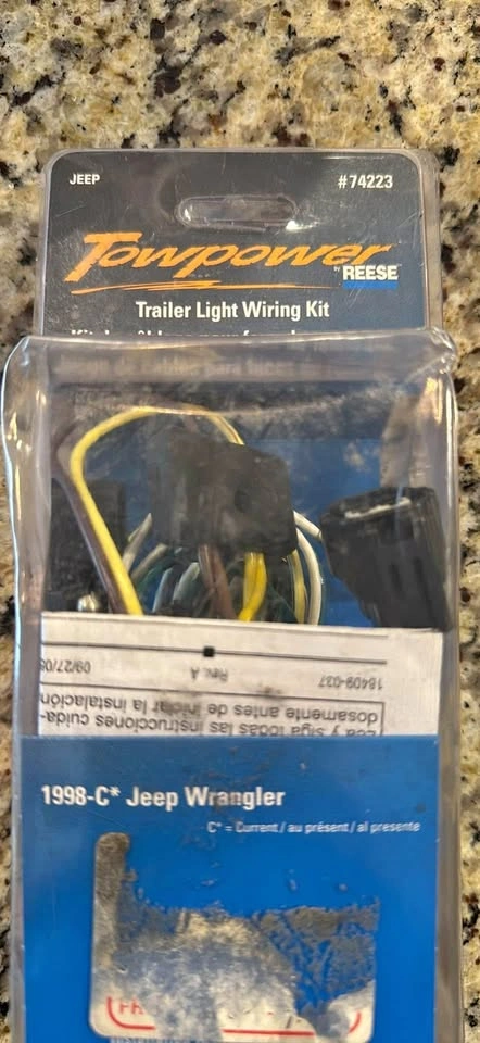 New Old Stock - 1998 to 2006 Jeep Wrangler Trailer Wiring Kit