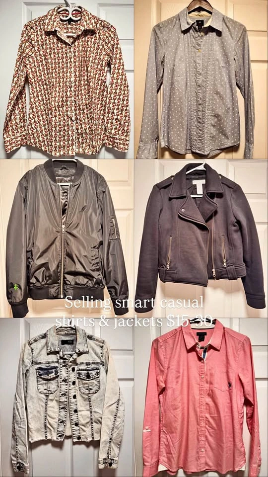 Business casual shirts + black jackets