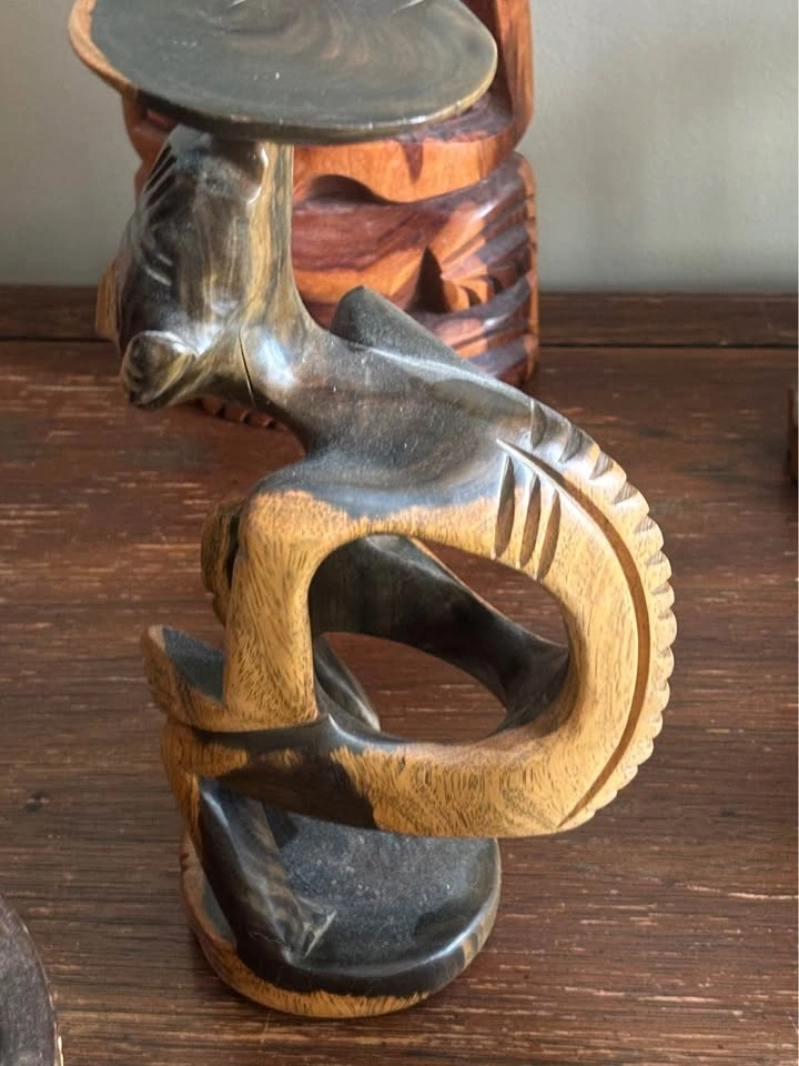 Hand Carved Wood Tribal Figurine - photo 4