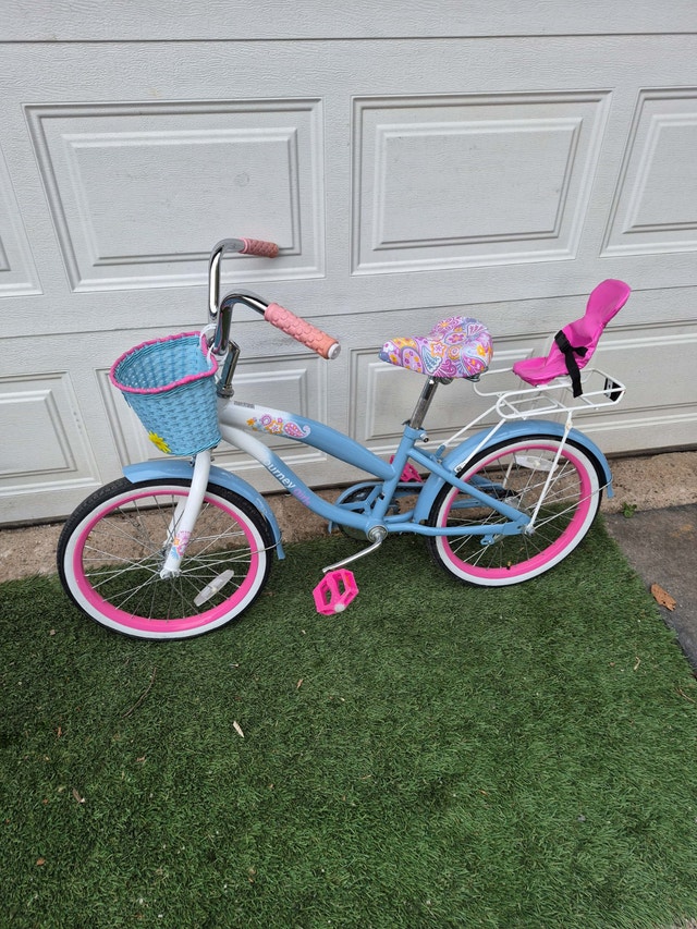 18'' Wheel blue white pink bicycle Basket rear carrier doll hold