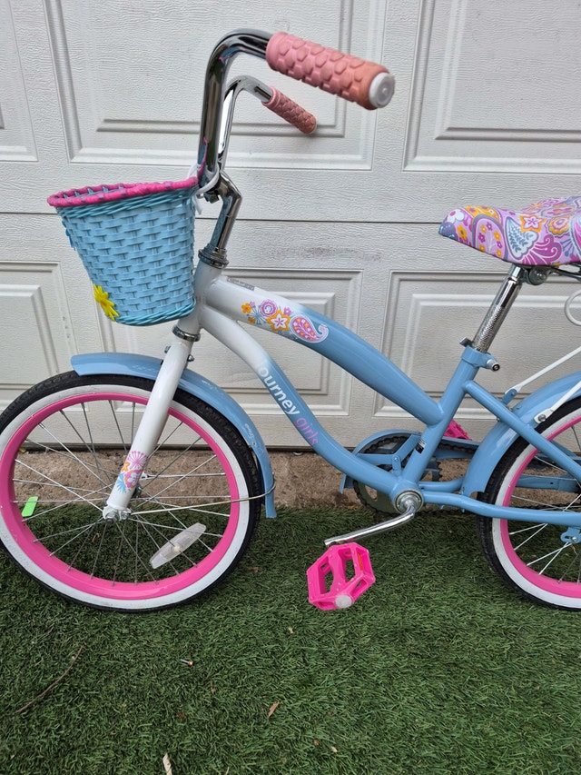 18'' Wheel blue white pink bicycle Basket rear carrier doll hold - photo 2