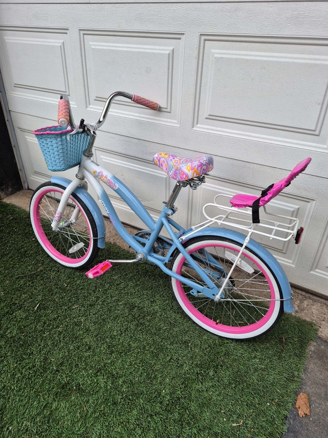 18'' Wheel blue white pink bicycle Basket rear carrier doll hold - photo 4