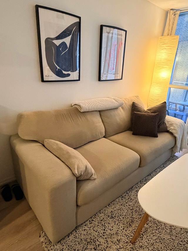 Beige Fabric Sofa - photo 2