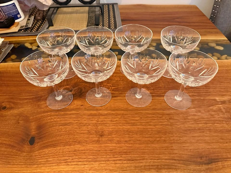 8 Crystal sorbet glasses