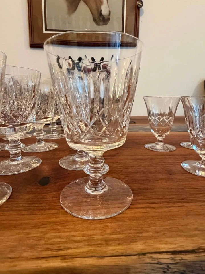 Collection of vintage crystal water, juice, and sorbet glasses - photo 2