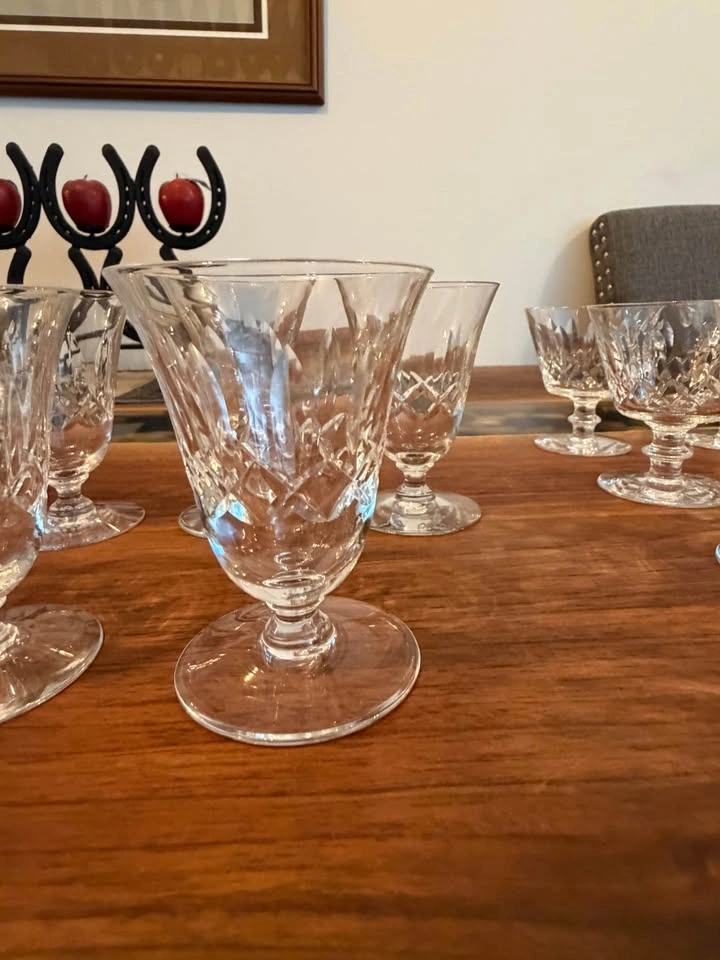 Collection of vintage crystal water, juice, and sorbet glasses - photo 3