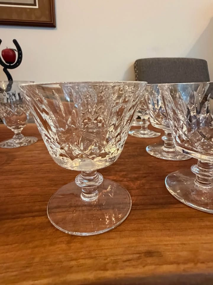 Collection of vintage crystal water, juice, and sorbet glasses - photo 4