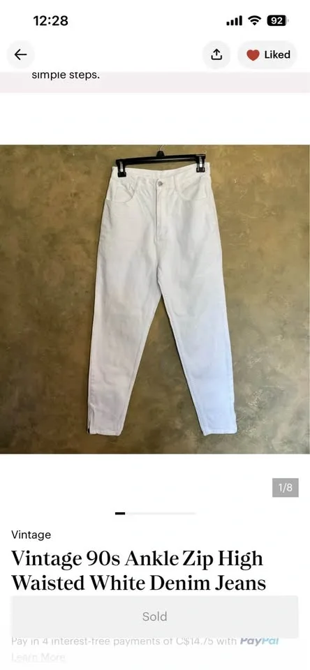 Vintage 90s ankle-zip, high-waisted jeans