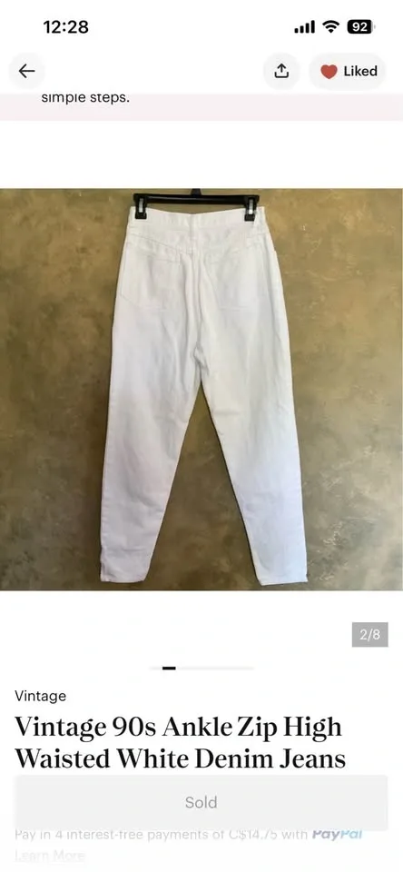Vintage 90s ankle-zip, high-waisted jeans - photo 2