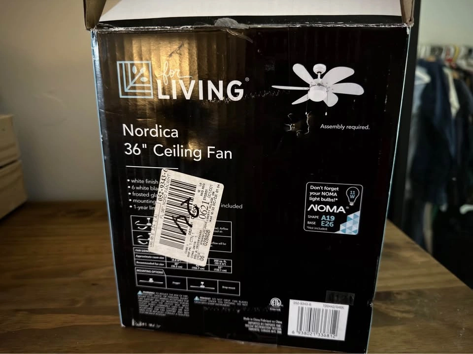 36” White Ceiling Fan - photo 2