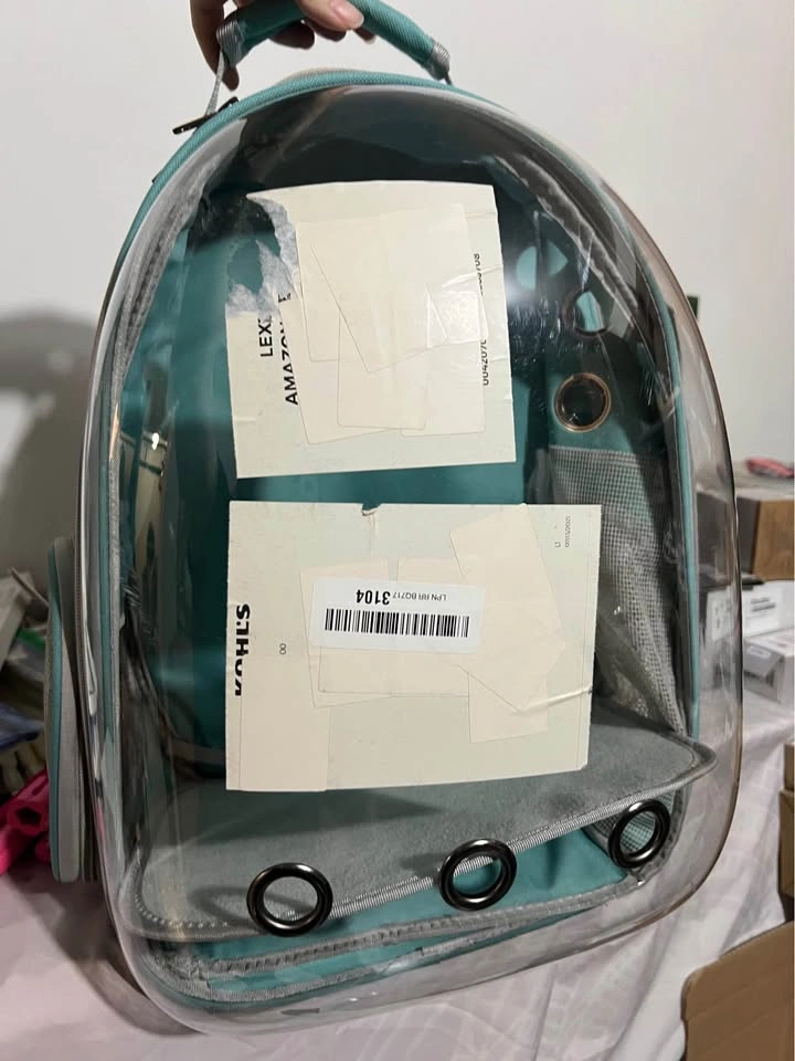 Teal pet carrier backpack clear bubble - photo 2