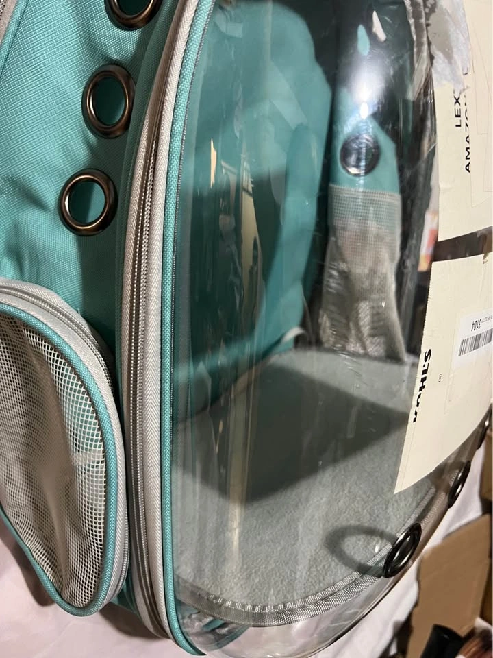 Teal pet carrier backpack clear bubble - photo 4