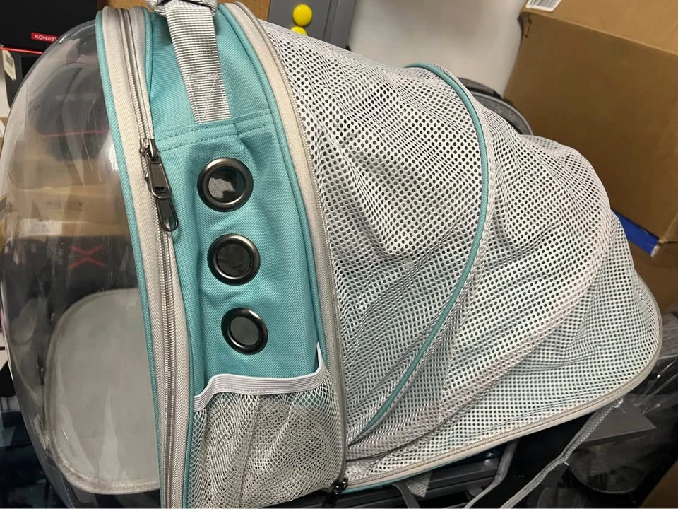 Teal pet carrier backpack clear bubble - photo 5