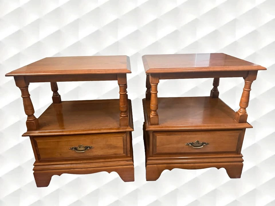 Vintage Night Stand Exquisite Wooden Set
