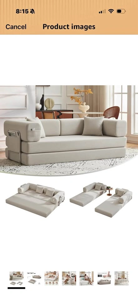 White fold out couch