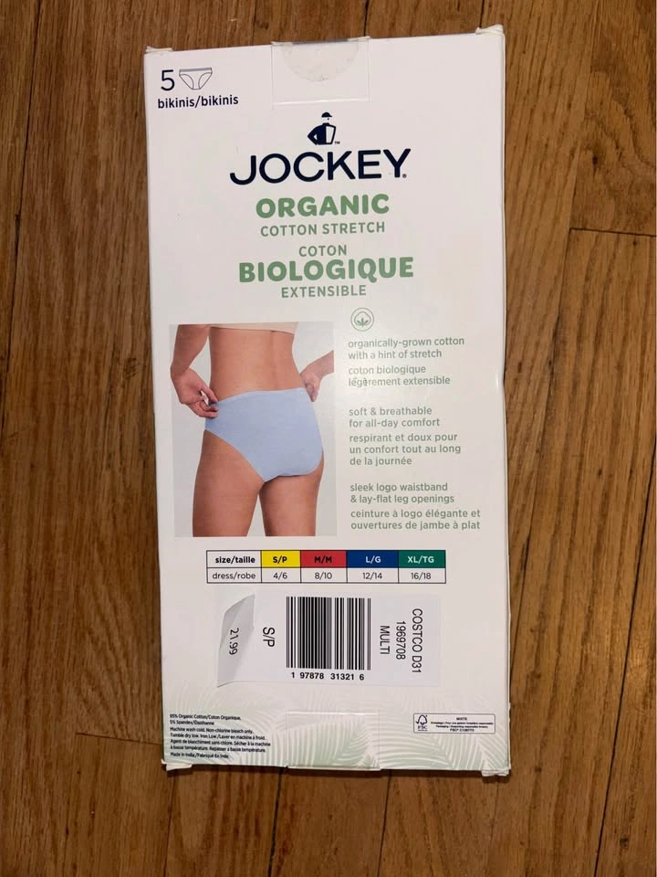 New Jockey Organic Cotton Stretch Bikinis 5-pack Small (S/P) - photo 2