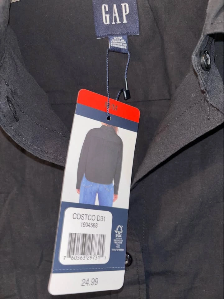 GAP Black Cropped Button Up Shirt M/M - photo 2