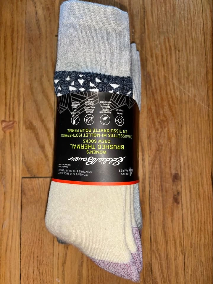 Eddie Bauer Women's Brushed Thermal Crew Socks 4 Pairs Size 5-10