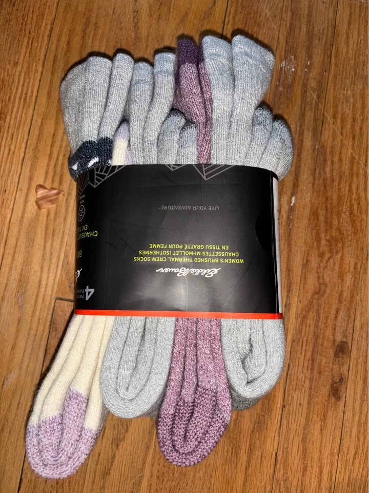 Eddie Bauer Women's Brushed Thermal Crew Socks 4 Pairs Size 5-10 - photo 2