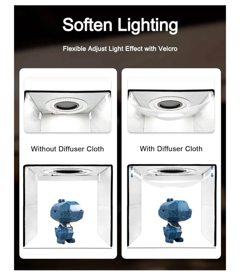 Portable LED Photo Studio Light Box Kit with Backdrops - photo 3