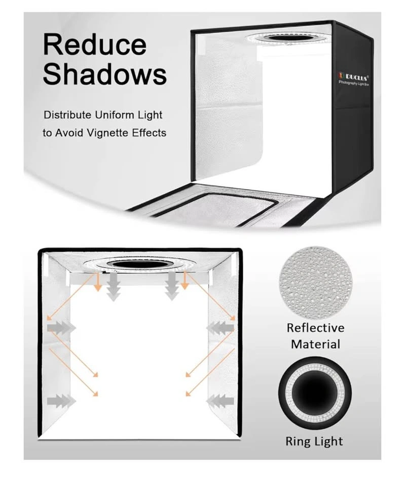 Portable LED Photo Studio Light Box Kit with Backdrops - photo 5