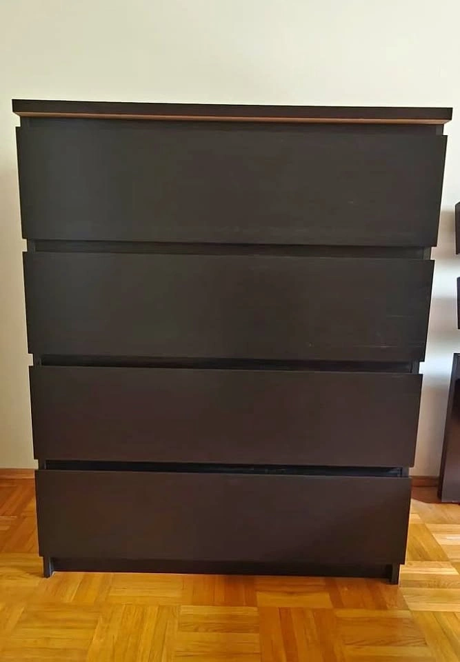 4-drawer Chest of drawers, dark brown