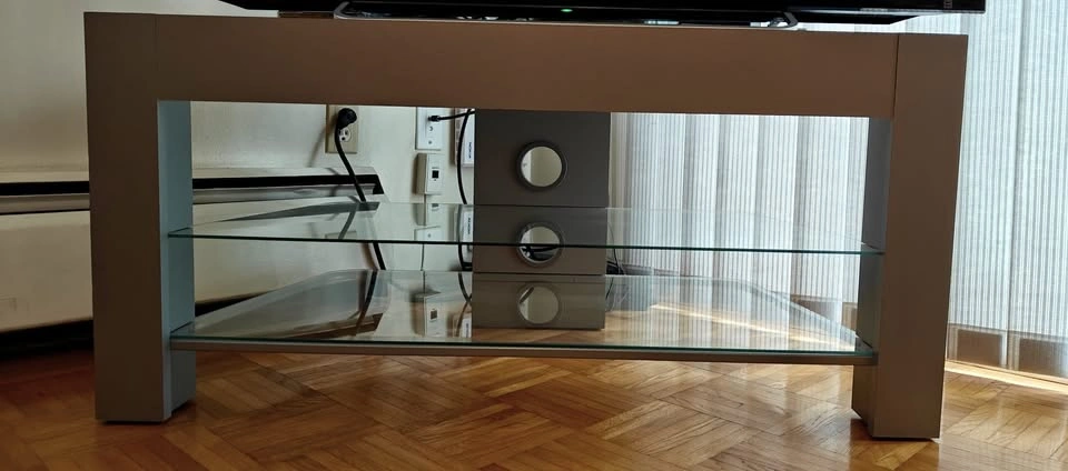 TV/entertainment unit with cable management holes - Grey - photo 2