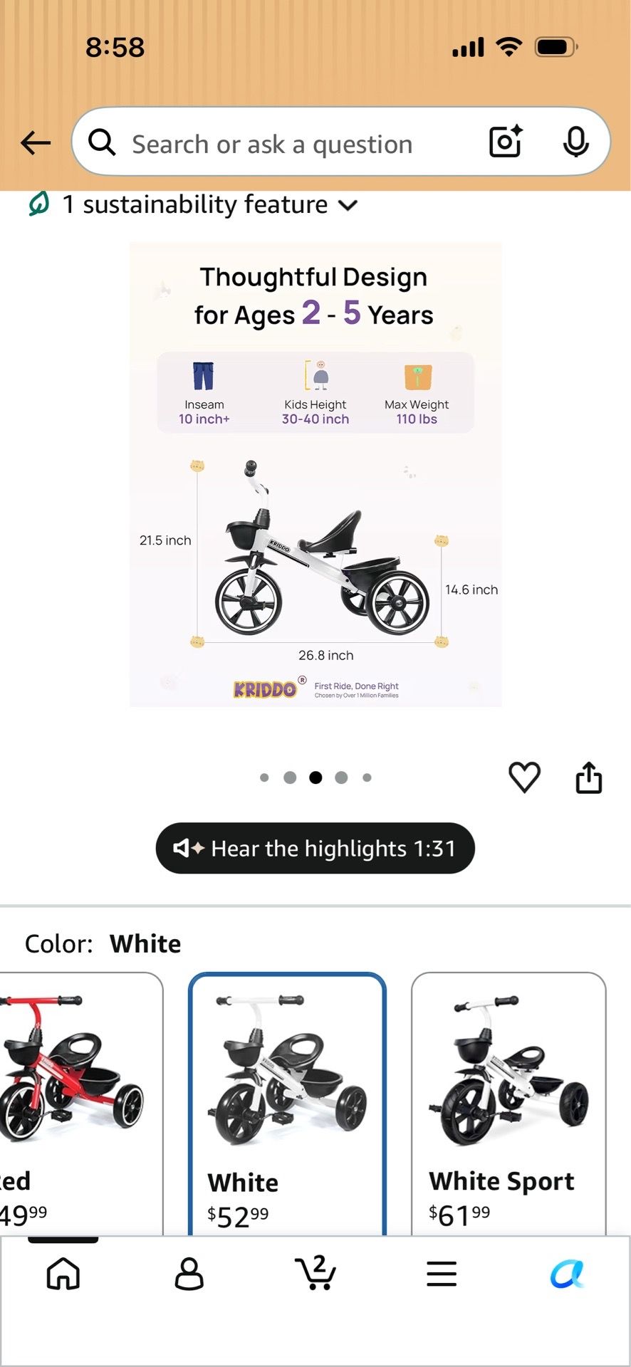 Kids tricycle