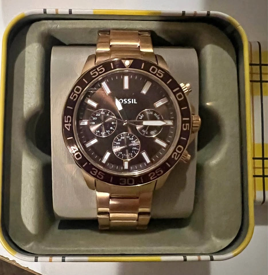 Fossil Bannon Men’s 45mm Rose Gold Multifunction Watch (BQ2827)