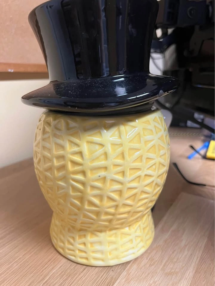 Pair Vintage 1980s Mr. Peanut Ceramic Cookie Jar Canisters - photo 3