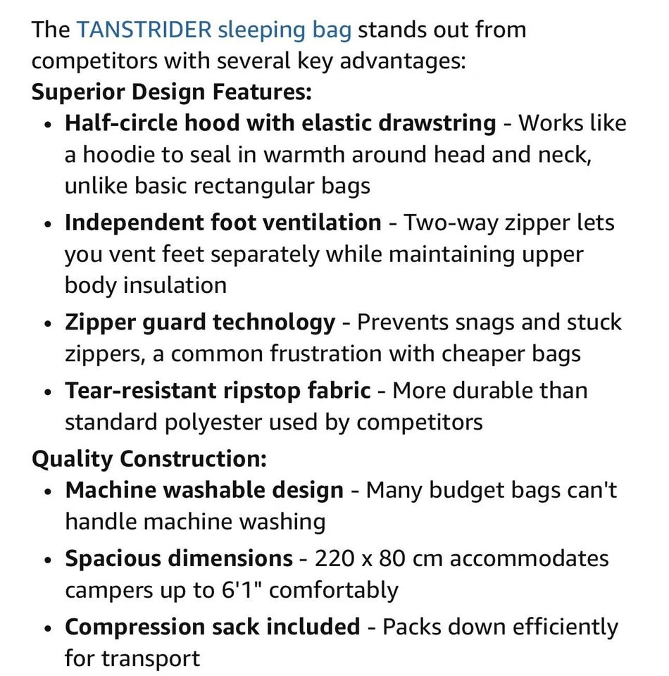 [ONLY 2 LEFT] Brand New Tanstrider Hooded Sleeping Bags - photo 4