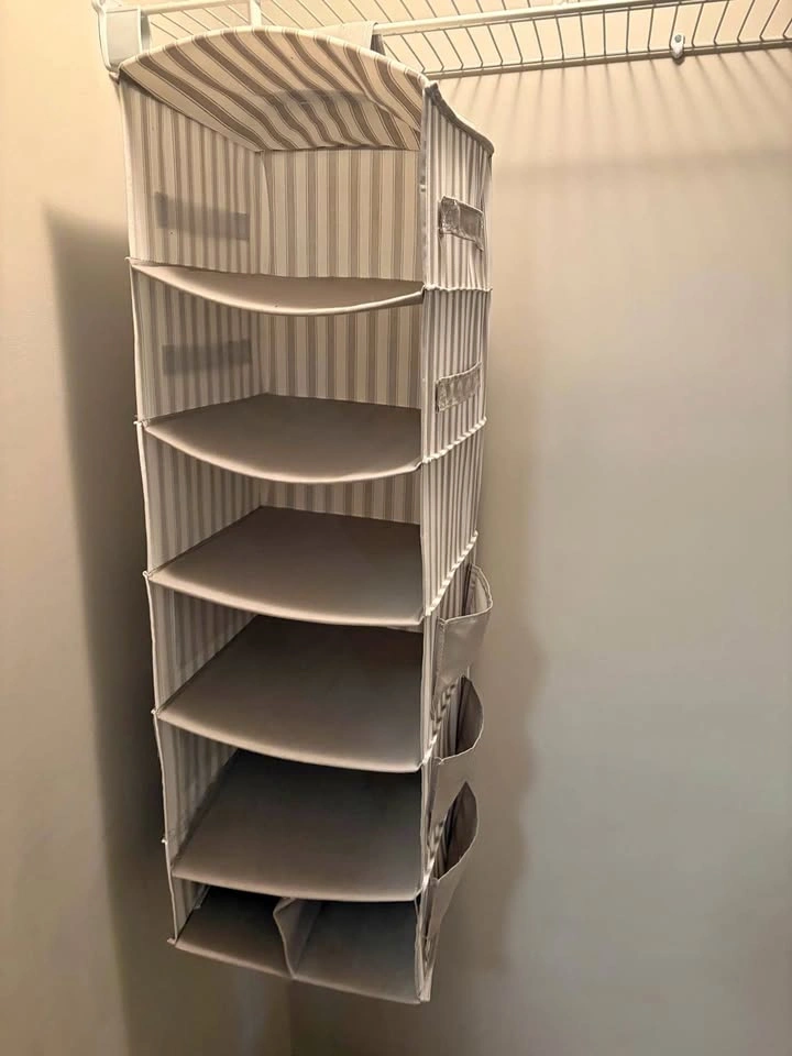 Striped Hanging Closet Organizer